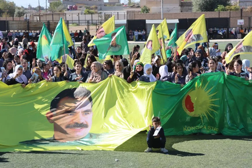 Bi hezaran jinên 8 bajarên kantona Cizîrê ji Rêber Apo re azadî xwestin