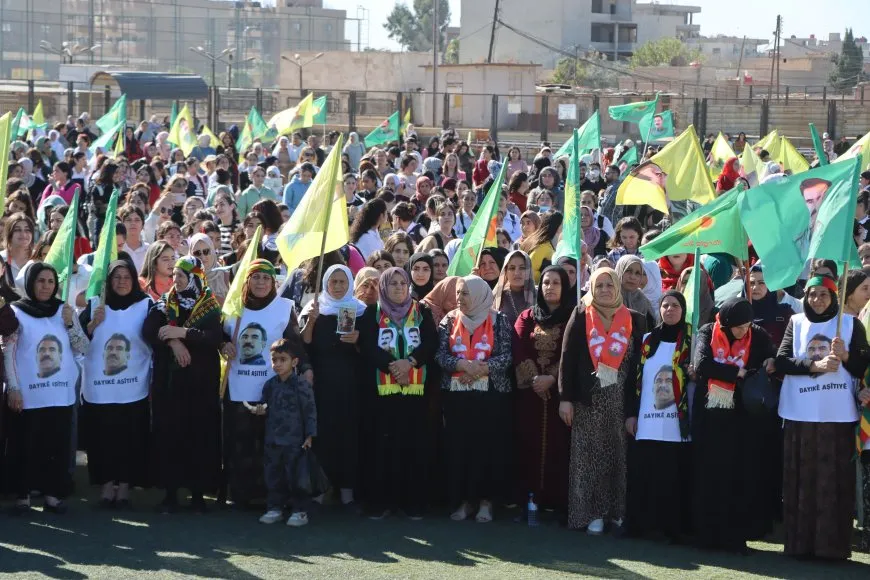 Bi hezaran jinên 8 bajarên kantona Cizîrê ji Rêber Apo re azadî xwestin