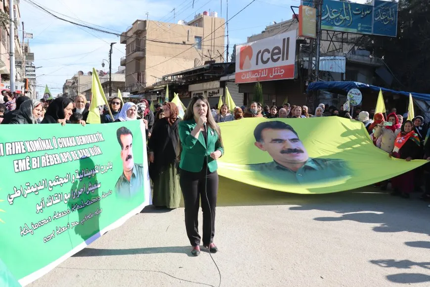 Bi hezaran şêniyên kantona Cizîrê azadiya Rêber Apo xwestin 