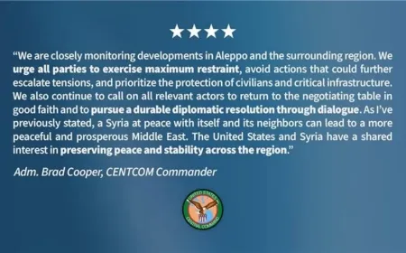 CENTCOM: Em pêşdeçûnên li Helebê dişopînin û banga xweragiriyê dikin
