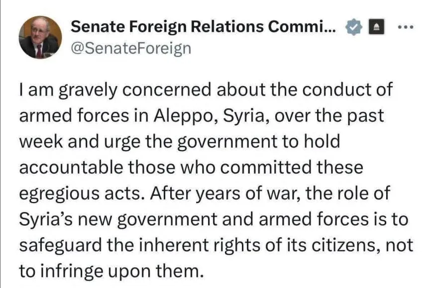 Senatorekî Amerîkayê daxwaza hesabpirsînê ji sûcdarên komkujiyên Helebê kir