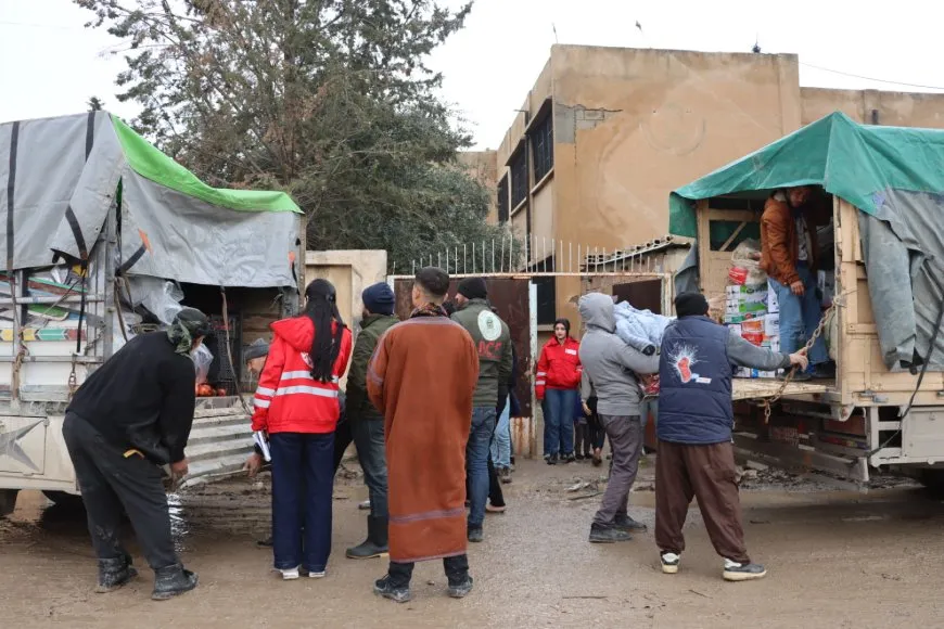 Li Qamişlo, Girkê Legê û Amûdê alîkarî li koçberan tên belavkirin