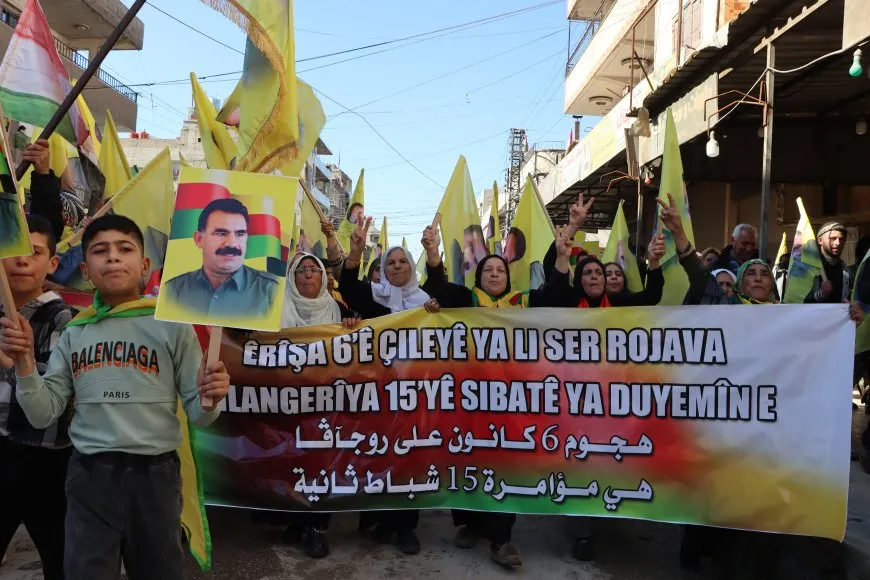 Bi deh hezaran gelê Qamişloyê berxwedana Îmralî silav kir