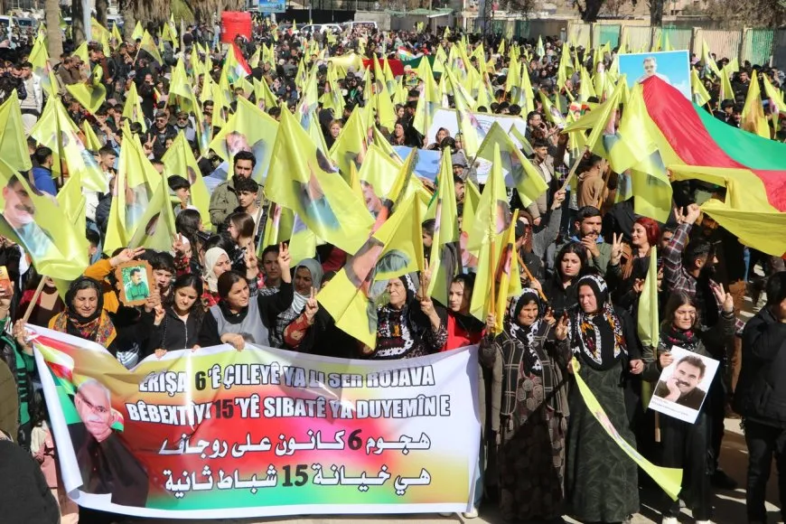 Gelê Hesekê komplo şermezar kir û ji  bo azadiya Rêber Abdullah Ocalan daket kolanan