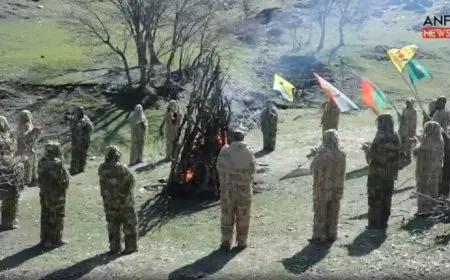 Gerîlayên YRK’ê agirê Newroz geş kirin