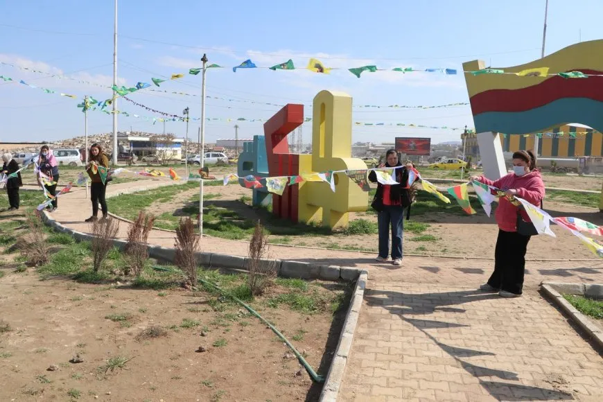 Bajarê Hesekê ji bo Newrozê hate xemilandin