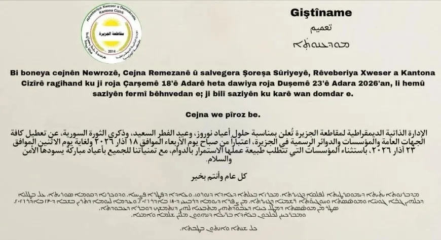 Li kantona Cizîrê 6 roj betlane hat ragihandin