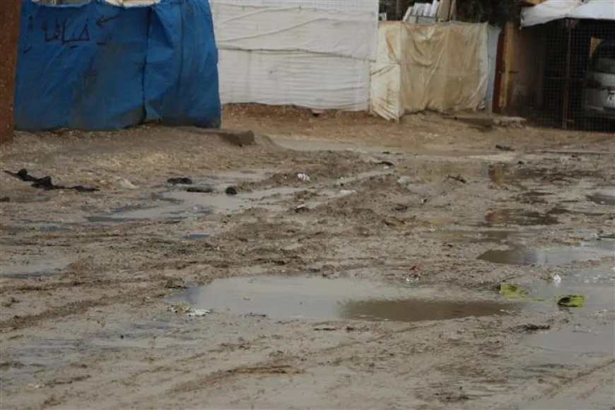 Ji ber baran û lehiyê konên koçberên Serêkaniyê di bin avê de man