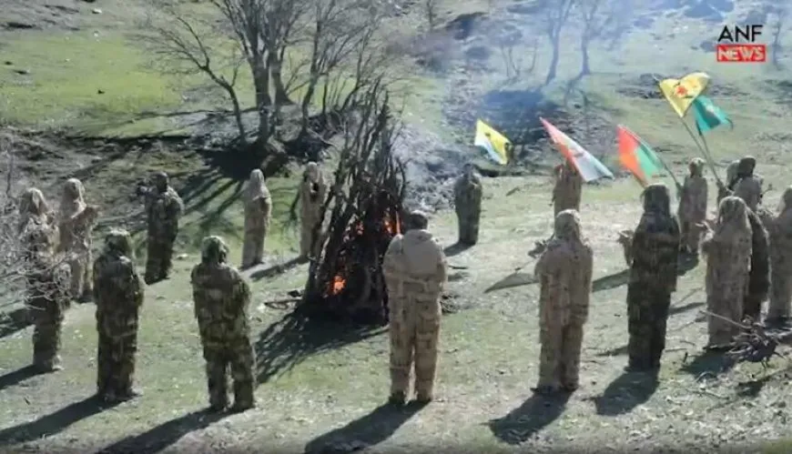 Gerîlayên YRK’ê agirê Newroz geş kirin