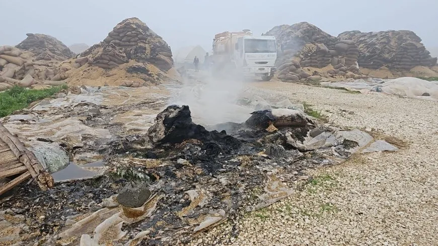 Piştî êrişa li ser baregeha koalîsyonê embarek genim şewitî