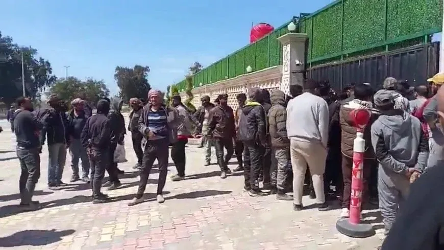 Li Reqayê karkerên aşa navendî daxwaza mûçeyên xwe kir