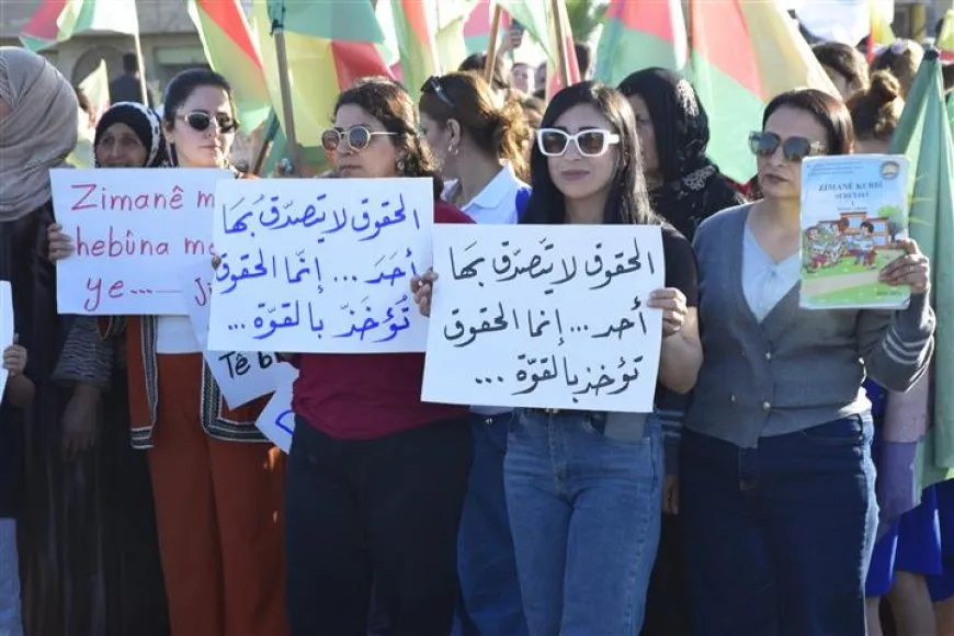 Xelkê Til Temirê ji bo zimanê kurdî daketin qadan