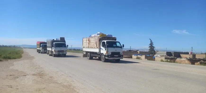 Kerwanê çaremîn ê koçberan berê xwe da Efrînê