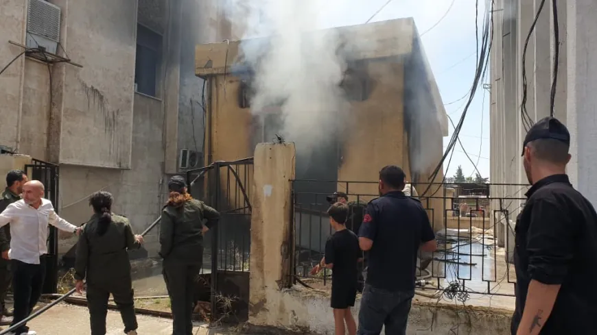 Li hewşa avahiya dadê ya Qamişloyê şewat derket