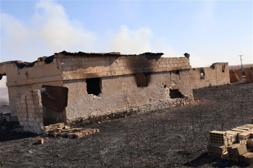 Piştî şewatê dîmenên wêraniya li gundê El Tûliyê