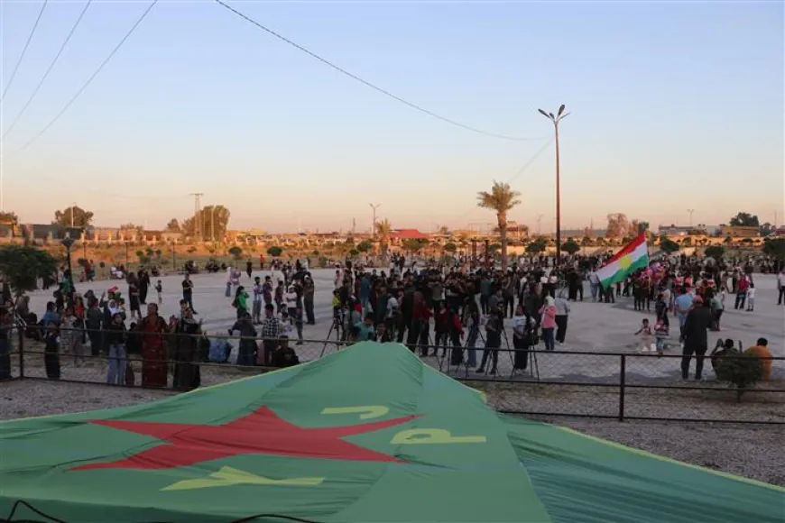 Li Hesekê mîtîngek girseyî ji bo piştgiriya YPJ`ê hate lidarxistin