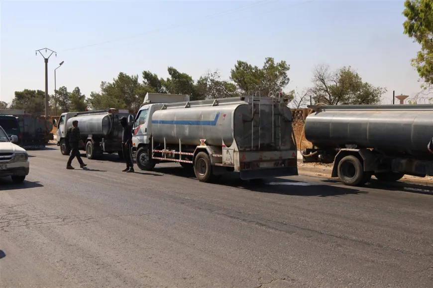 Li bajarê Hesekê xwediyên tankên avê rabûn xwepêşandanê