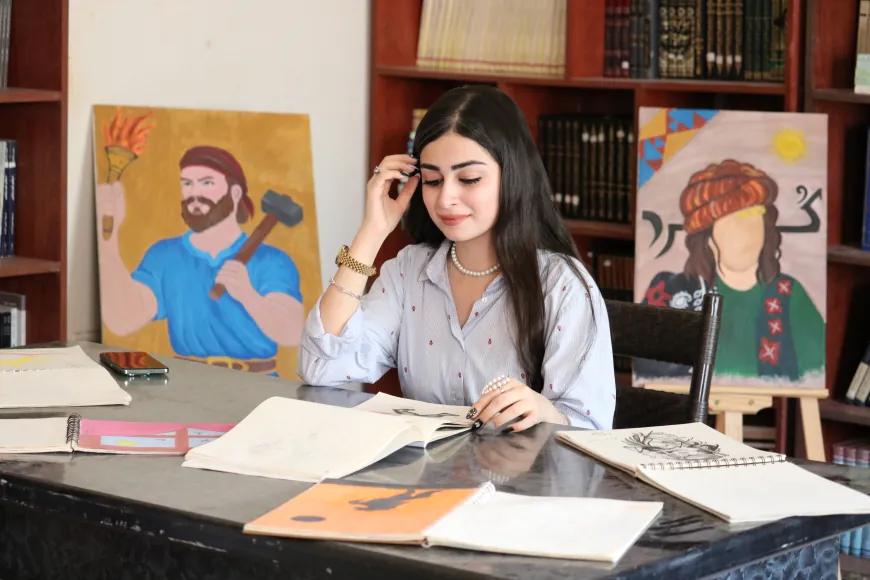 Behremenda ciwan hêviyên xwe bi rengan dineqişîne
