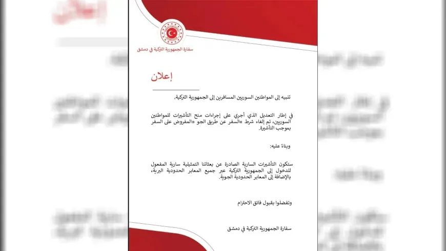 Tirkiyeyê mercê rêwîtiya hewayî ji bo Sûriyeyiyên xwedî vîze betal kir