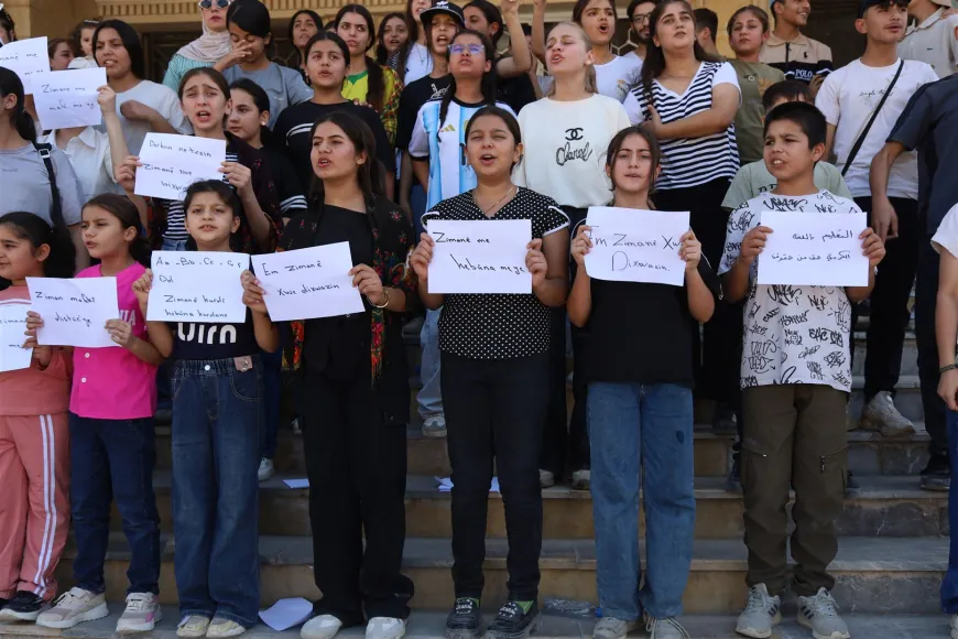 Li Hesekê û Kobanê xwendekaran daxwaza perwerdeya bi kurdî kir