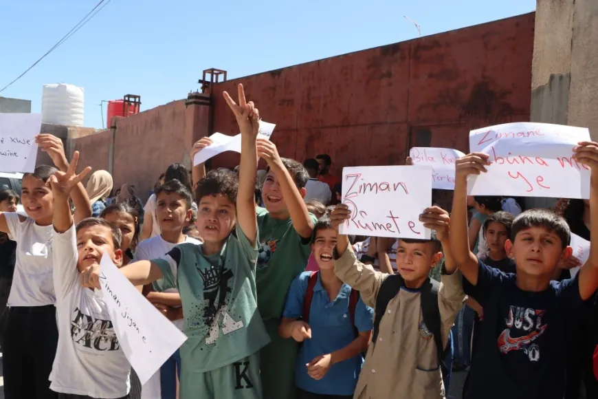 Li Hesekê û Kobanê xwendekaran daxwaza perwerdeya bi kurdî kir
