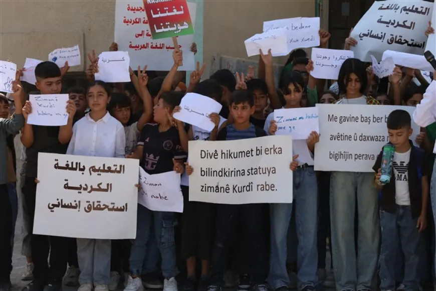 Xwendekar û mamosteyan daxwaza zimanê kurdî kir