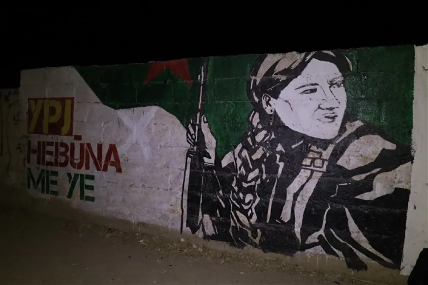 Li ser dîwarên Til Temirê wêne û nivîsên ji bo piştgiriya zimanê Kurdî