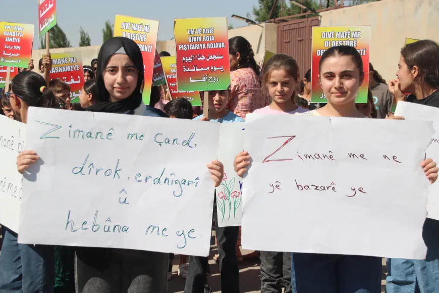Li Dêrikê û Amûdê xwepêşandanên ji bo perwerdeya bi zimanê kurdî