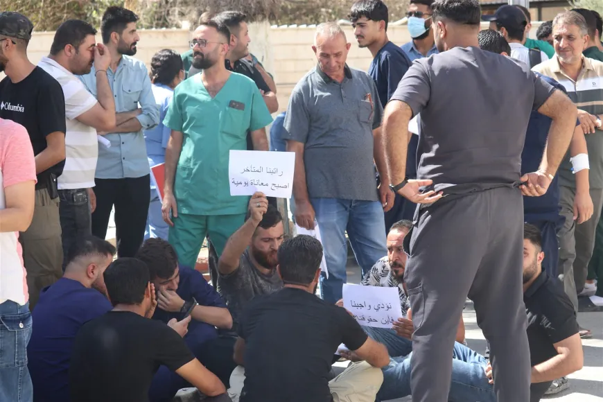 Karmendên tenduristiyê xwepêşandan organîze kir