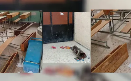 Li gundewarên Şamê dibistanek wêran kirin