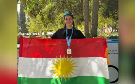Keça Kurd Rûlyan Heyder di maratona Şamê de asta yekem bi dest xist