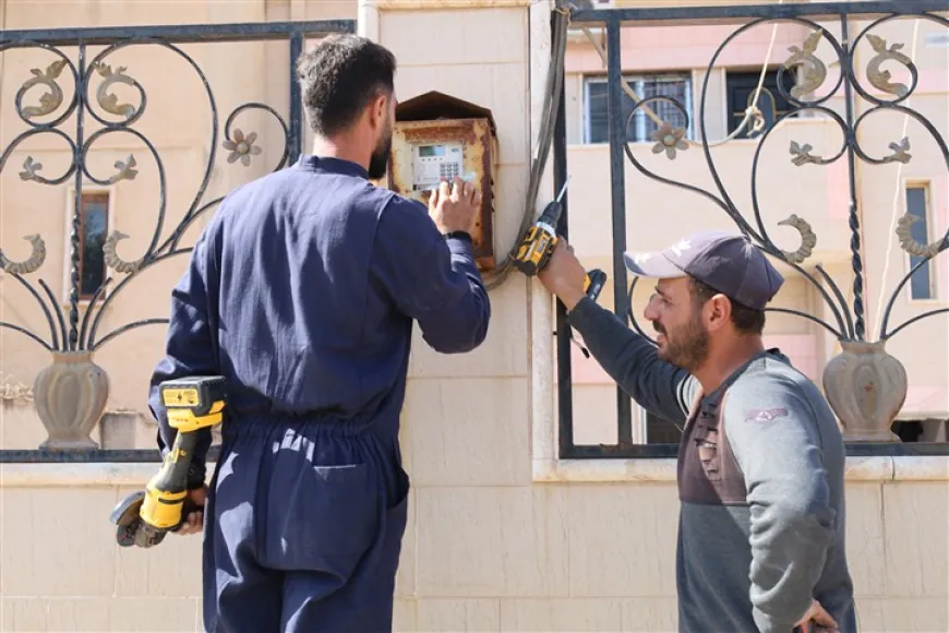 Li Hesekê û Til Temir dest bi danîna saetên elektirîkê hat kirin