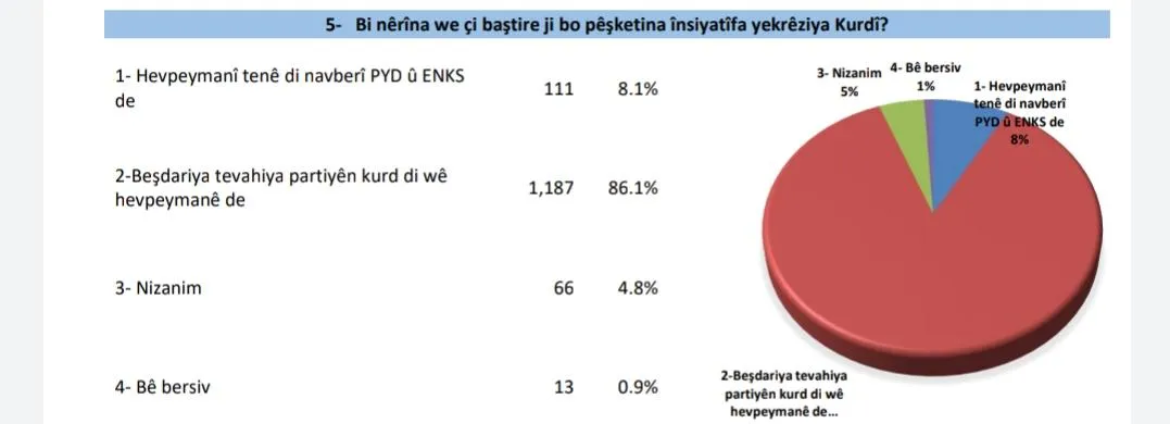 Статистика: 95% жителей хотят формирования курдского единства