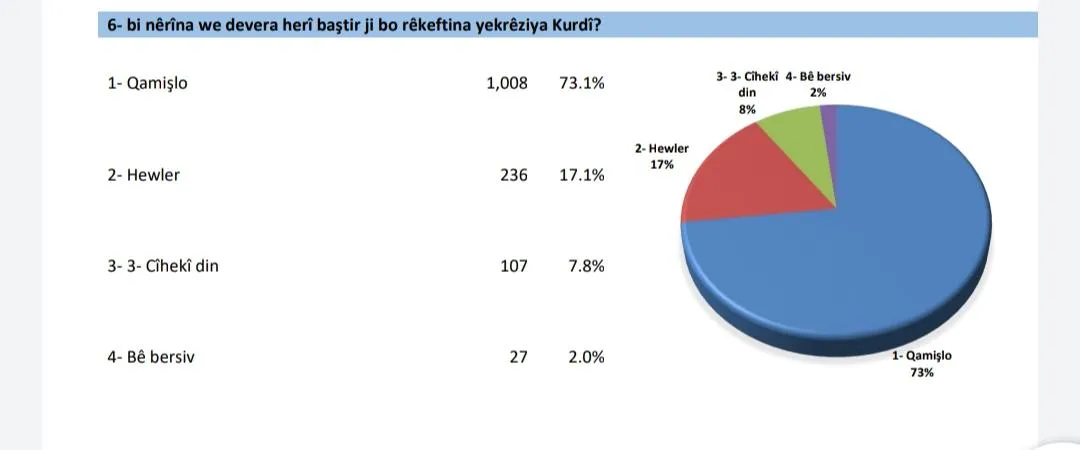 Статистика: 95% жителей хотят формирования курдского единства