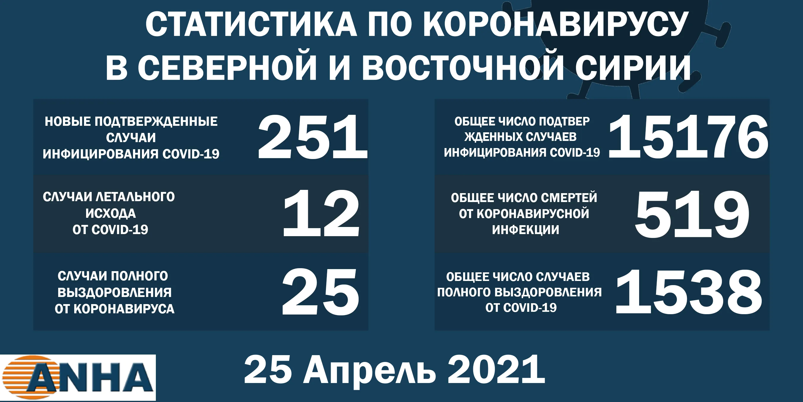 В северо-восточной Сирии зафиксировано 12 новых случаев летального исхода от COVID-19