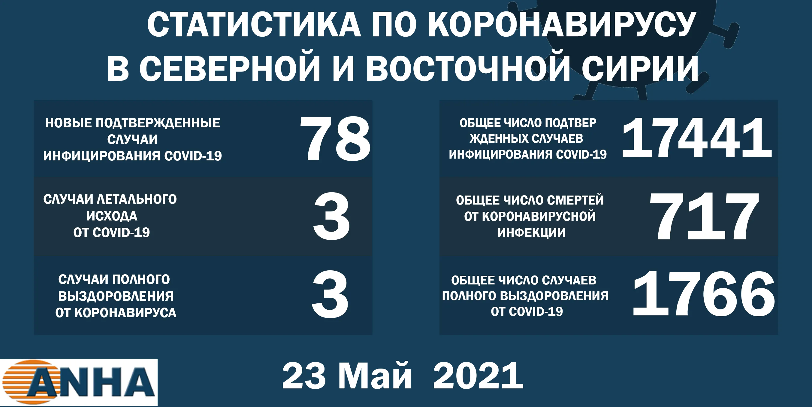 В северо-восточной Сирии выявили 78 новых случаев заражения COVID – 19