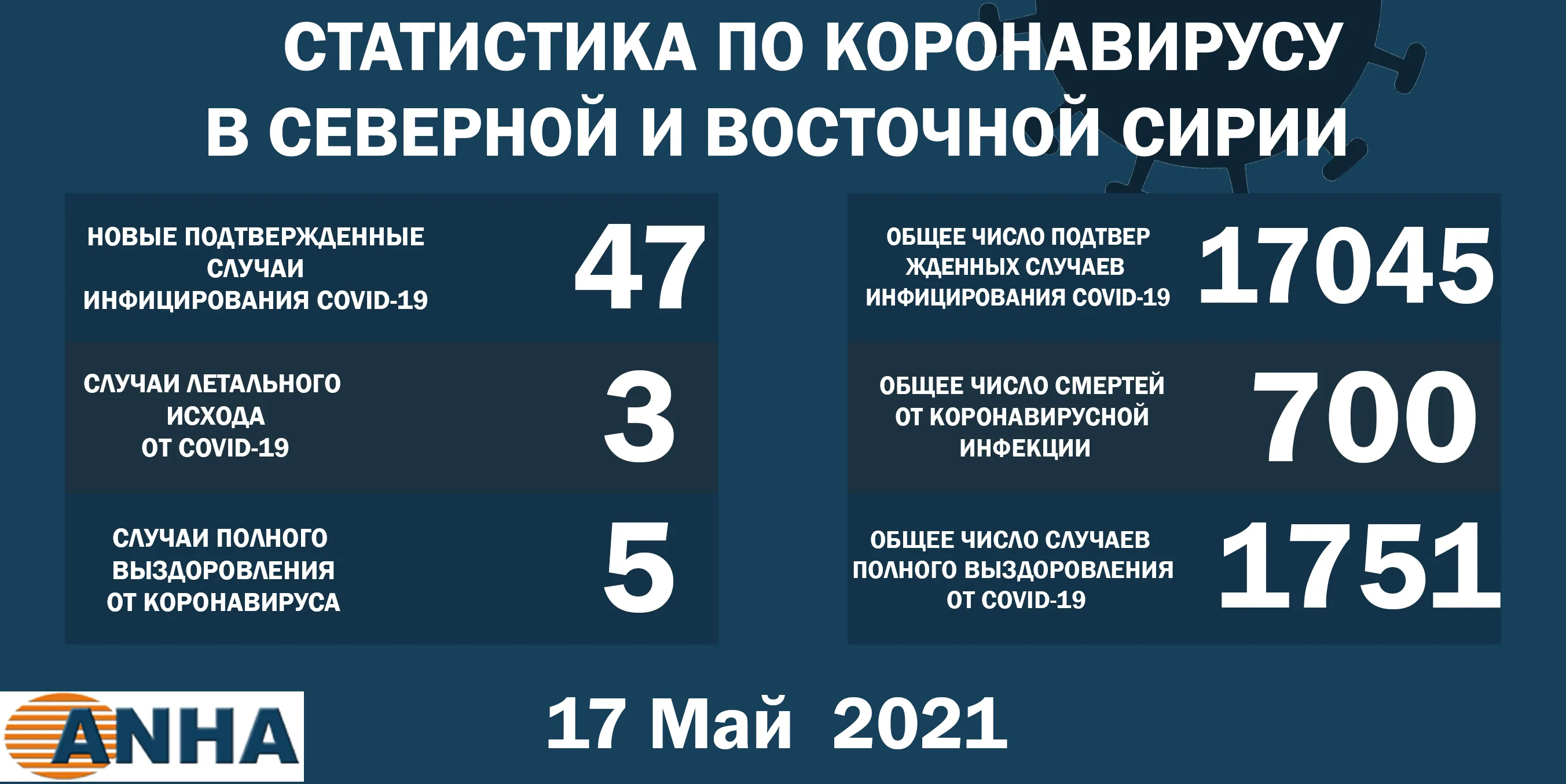 В северо-восточной Сирии зафиксировали 47 новых случаев заражения COVID-19