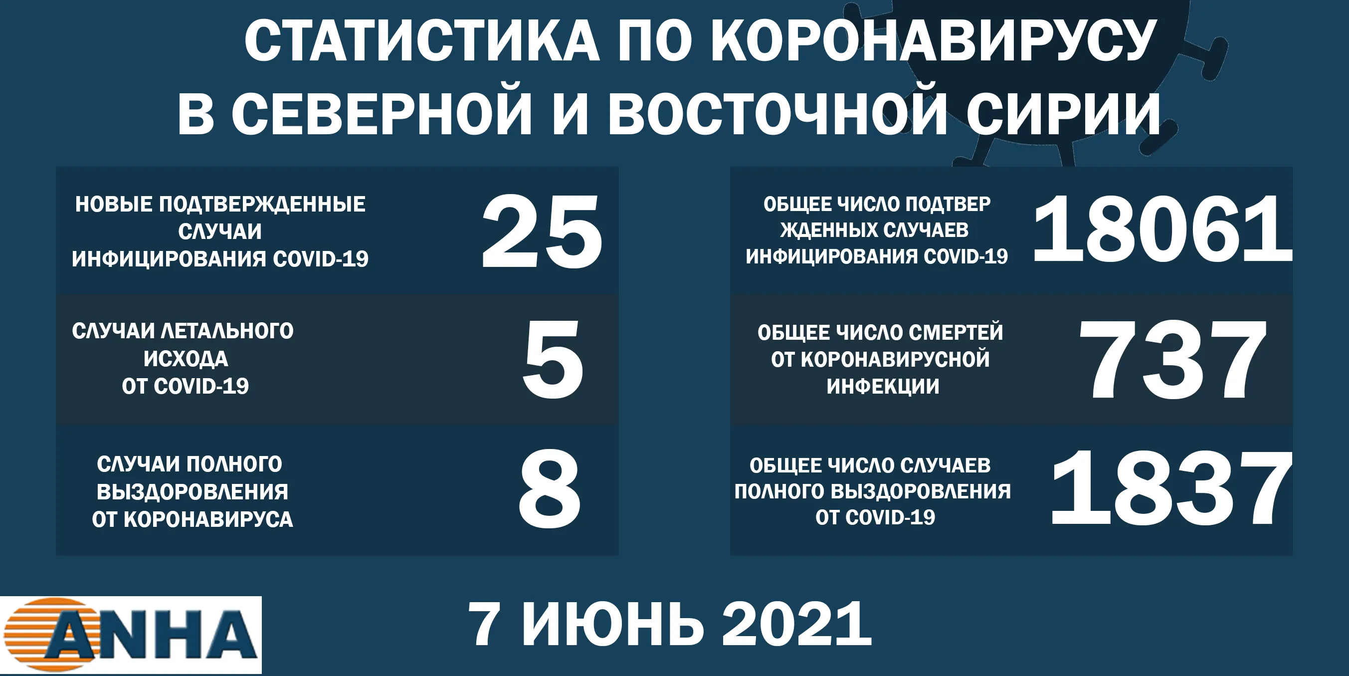 Ещё 25 человек заразились коронавирусом в северо-восточной Сирии