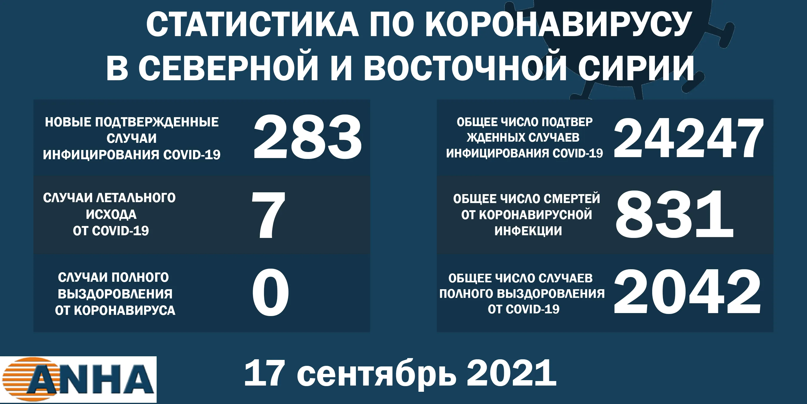 В северо-восточной Сирии выявили 283 новых случая заражения COVID – 19