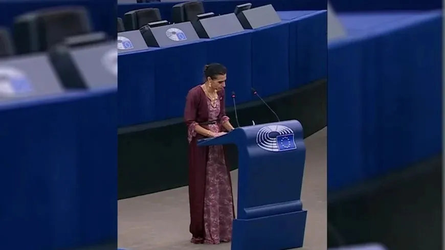 Депутат Европарламента в курдской одежде в Европейском парламенте
