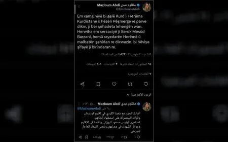 Мазлум Абди выразил соболезнования народу Южного Курдистана в связи с гибелью бойцов пешмерга
