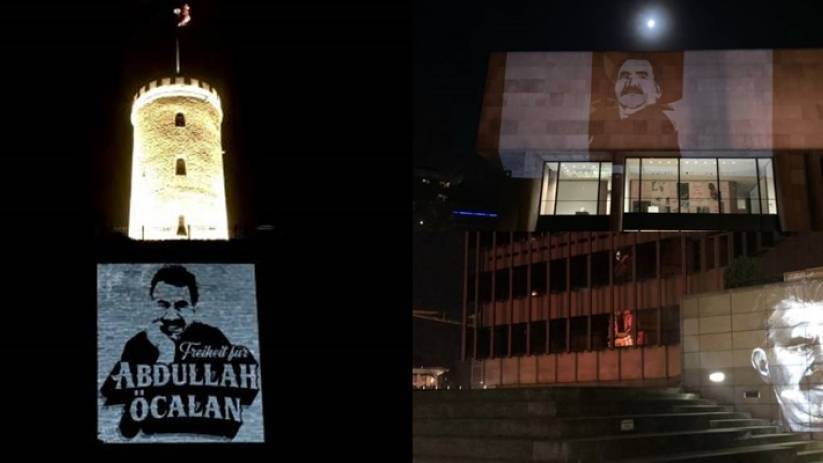 ​​​​​​​Almanya’da Önder Öcalan için ışıklı projeksiyon eylemi
