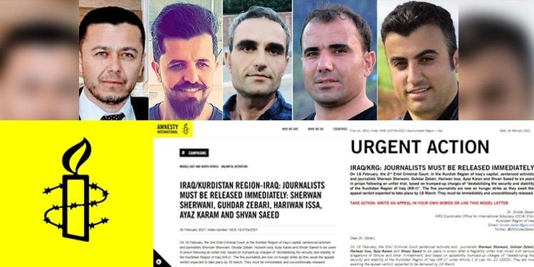 Uluslararası Af Örgütü: Behdinanlı gazeteciler serbest bırakılmalı