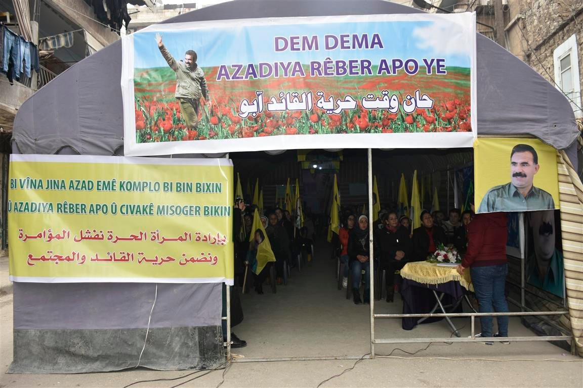 Önder Öcalan’ın fiziki özgürlüğü için Halep’te çadır eylemi