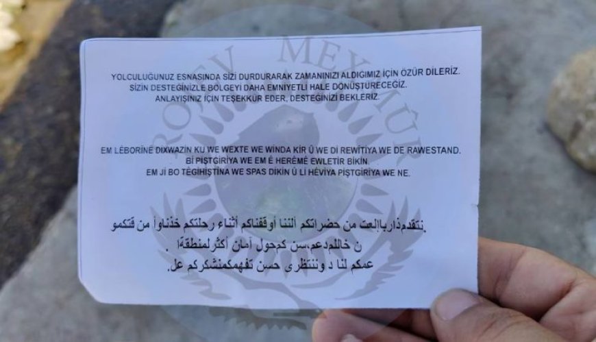 Metîna’da broşür dağıtan Türk ordusu halkı casusluk yapmaya çağırdı!