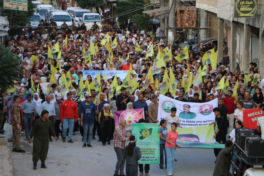 Halep’te binler Önder Abdullah Öcalan’ın özgürlüğü için yürüdü